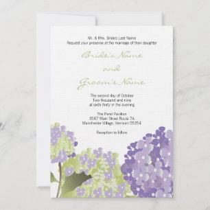 Invitación a bodas de Lavendar Hydrangea