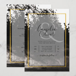 Invitación a bodas de LeahG Black Gold INK