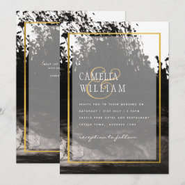 Invitación a bodas de LeahG Black Gold INK