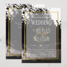Invitación a bodas de LeahG Black Gold INK
