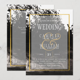 Invitación a bodas de LeahG Black Gold INK
