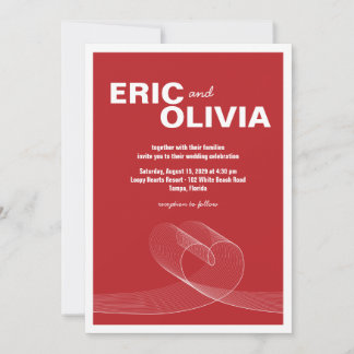 Invitación a bodas de lineas de amor Minimalistas