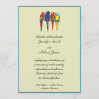 Invitación a bodas de loros tropicales