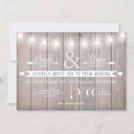 Invitación a bodas de luces rusticas