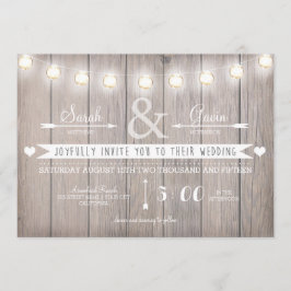 Invitación a bodas de luces rusticas