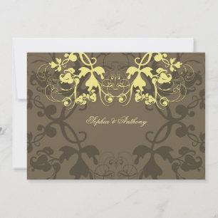 Invitación a bodas de mantequilla con flor floral