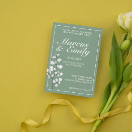Invitación a bodas de moda con motivos florales y 