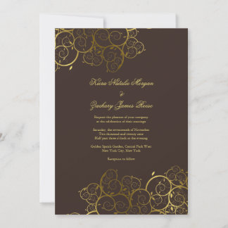 Invitación a bodas de oro de espirales de vino con