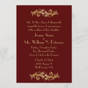 Invitación a bodas de oro y de Moda