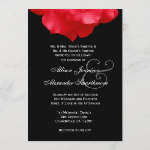 Invitación a bodas de pepitas rosas rojas V02