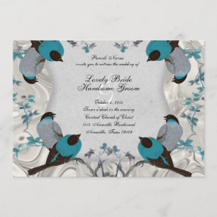 Invitación a bodas de plata con natación azul vint