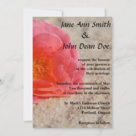 Invitación a bodas de playa:  Rosa en arena