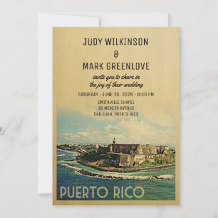 Invitación a bodas de Puerto Rico vintage a mediad