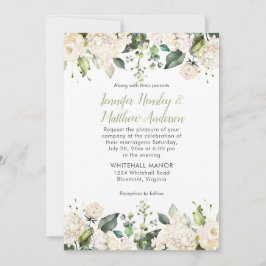Invitación a bodas de Rosas de hidráneas blancas