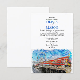 Invitación a bodas de Seattle Wa Skyline Cityscape