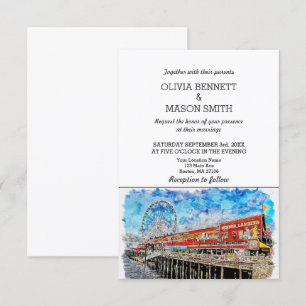 Invitación a bodas de Seattle Wa Skyline Cityscape