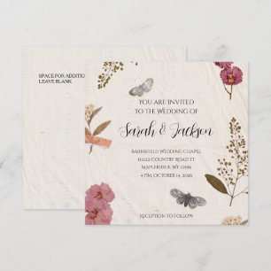 Invitación a bodas de Shabby Chic Boda con flores 