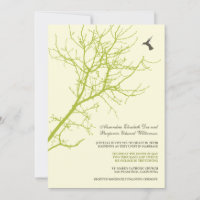 Invitación a bodas de silueta de árbol (verde lima