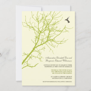 Invitación a bodas de silueta de árbol (verde lima