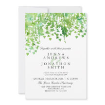 Invitación a bodas de verdor colgante