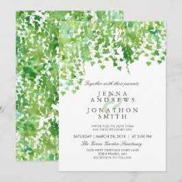 Invitación a bodas de verdor colgante