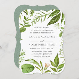 Invitación a bodas de verdor de todas las estacion