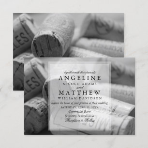 Invitación a bodas de viñedos con temas de vino rú