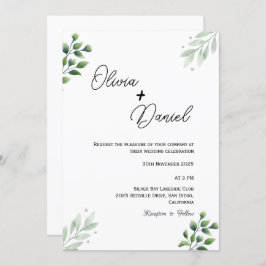 Invitación a bodas de vintage Greenery