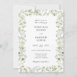 Invitación a bodas de vintage Greenery