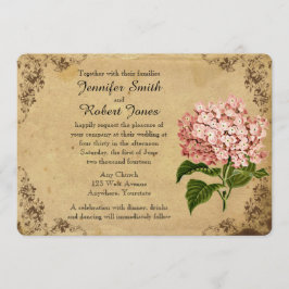 Invitación a bodas de vintage Hydrangea