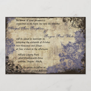 Invitación a bodas de vintage para Rosas azules