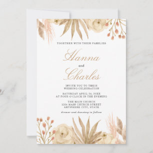 Invitación a bodas del desierto tropical moderno