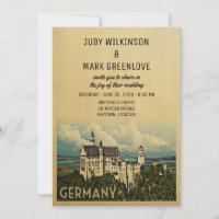 Invitación a bodas en Alemania Castillo de Neuschw