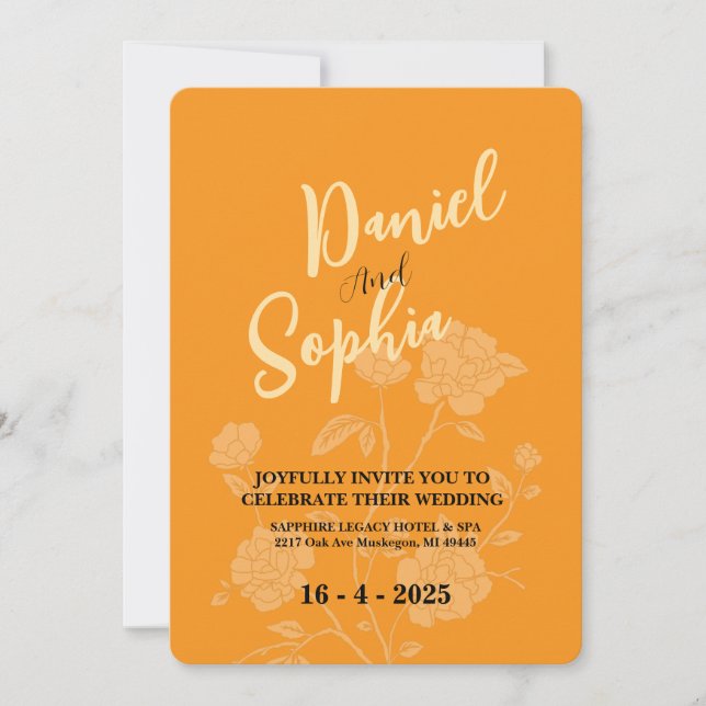 Invitación a bodas en Boho (Anverso)