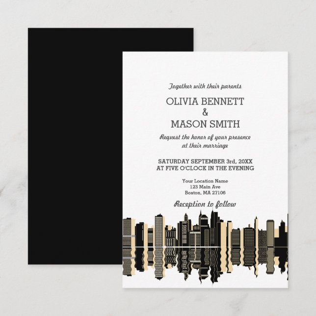 Invitación a bodas en el paisaje urbano de las Mam (Anverso / Reverso)