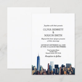 Invitación a bodas en el paisaje urbano de Nueva Y