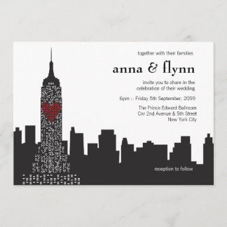 Invitación a bodas en el paisaje urbano de Nueva Y