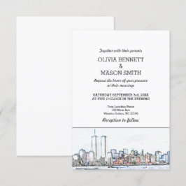 Invitación a bodas en el paisaje urbano de Nueva Y