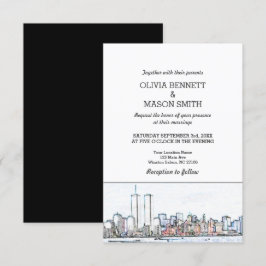 Invitación a bodas en el paisaje urbano de Nueva Y