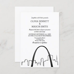 Invitación a bodas en el paisaje urbano de St Loui
