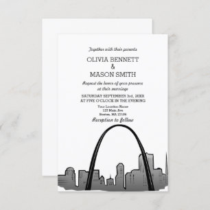 Invitación a bodas en el paisaje urbano de St Loui