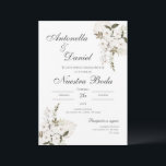 Invitación a bodas en floral verde sabio en españo<br><div class="desc">Invitación nupcial de Boho en español invitación de boda en español blancas</div>