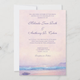 Invitación a bodas en la playa 5x7 en el mar de Ve