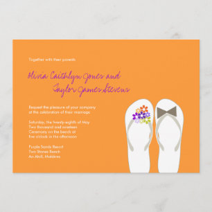 Invitación a bodas en la playa de Mr & Mrs Purple 