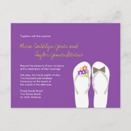 Invitación a bodas en la playa de Mr & Mrs Purple 
