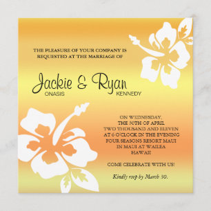 Invitación a bodas en la playa Naranja amarillo de