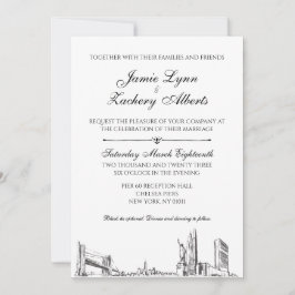 Invitación a bodas en línea aérea de Nueva York
