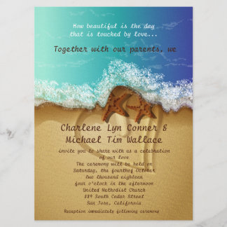Invitación a bodas en playa de 6,5 x 8,75"