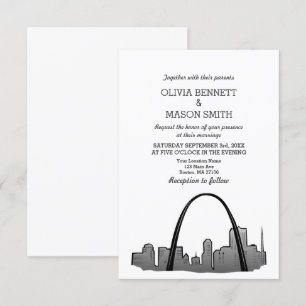 Invitación a bodas en St Louis Skyline Cityscape