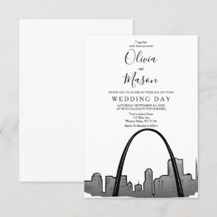 Invitación a bodas en St Louis Skyline Cityscape